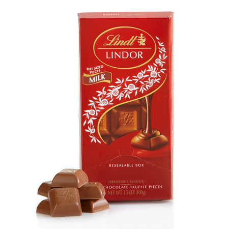 Lindt LINDOR Milk Chocolate Candy Truffles, Milk