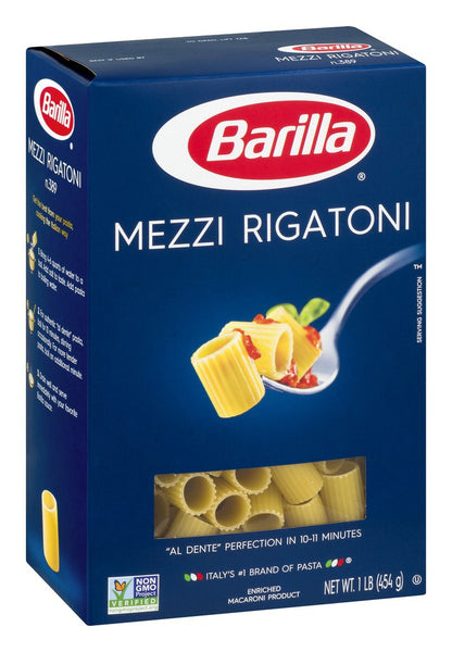 Barilla Mezzi Rigatoni Pasta 1lb – Parthenon Foods