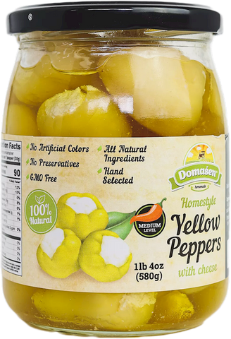 Yellow Peppers Stuffed with Cheese (Domasen) 580g - Parthenon Foods