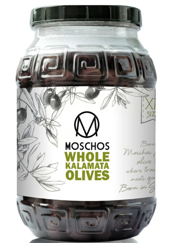 Greek Kalamata Black Olives (Moschos) 2 kg (4.4 lb) - Parthenon Foods