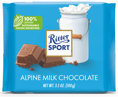 Ritter Sport Alpine Milk Chocolate, 100g - Parthenon Foods