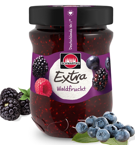 Schwartau Extra Forest Fruits, WALDFRUCHT, 12oz (340g) - Parthenon Foods