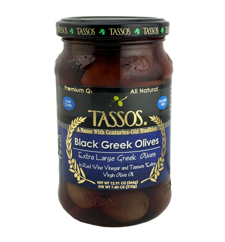 Black Greek Olives (Tassos) 12.9 oz - Parthenon Foods