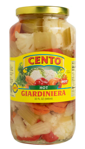 Giardiniera, HOT (Cento) 32 oz - Parthenon Foods