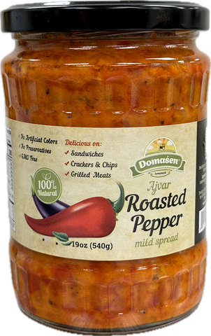 Domasen Ajvar, MILD Vegetable Spread, 19 oz - Parthenon Foods