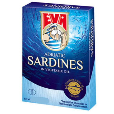 Eva Sardines in Vegetable oil, 100g (3.5 oz) - Parthenon Foods