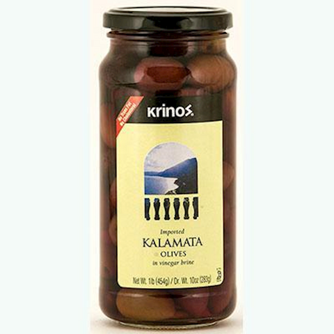 Kalamata Olives (krinos) 1lb, Dr.Wt. 10oz. - Parthenon Foods