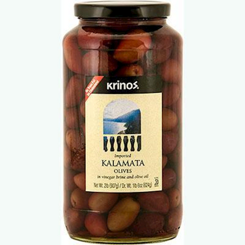 Kalamata Olives (krinos) 2lb, Dr.Wt. 1lb4oz - Parthenon Foods