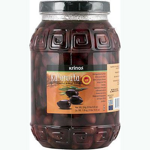 Kalamata Olives (Krinos) Net Wt. 3 kg - Parthenon Foods