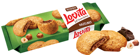 Lovita Filled Cookies, Hazelnut (Roshen) 127g - Parthenon Foods