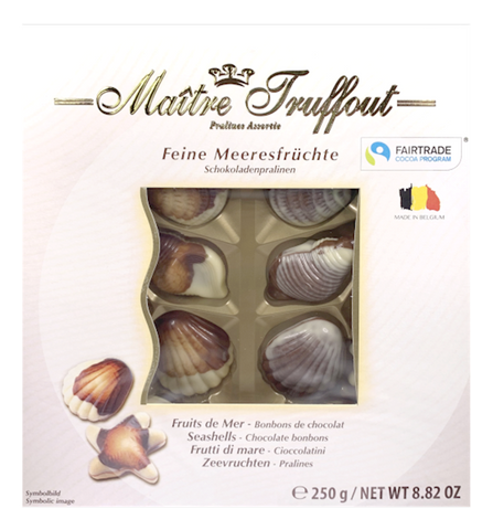 Chocolate Sea Shells -WHITE- (MAÎTRE TRUFFOUT) 8.8 oz (250g) - Parthenon Foods