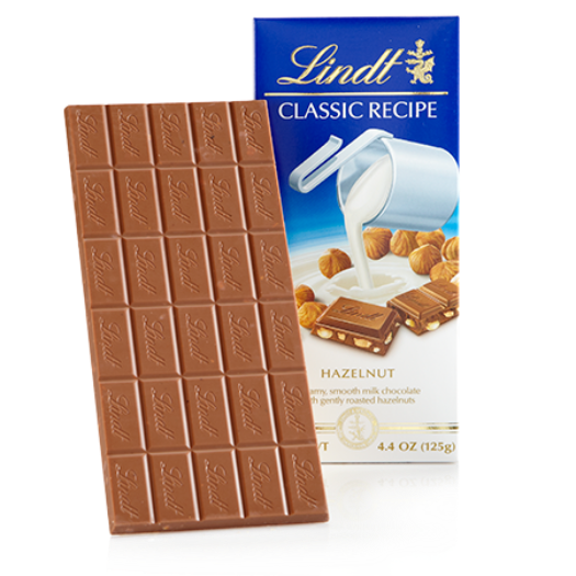 Lindt Milk Chocolate with Hazelnuts, 4.4oz(125g) – Parthenon Foods
