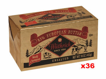 Sun Glow Unsalted European Style Butter Blend, 1 Pound per Brick -- 36 per  case